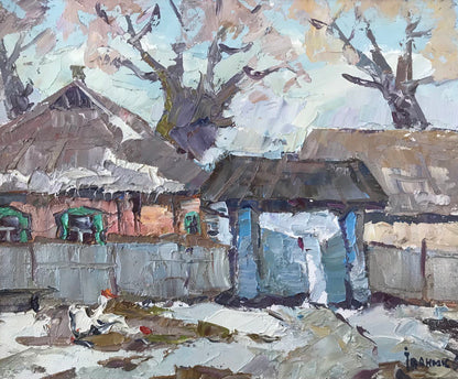 Oil painting The first snow Ivanyuk Alex
