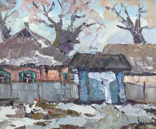 Oil painting The first snow Ivanyuk Alex