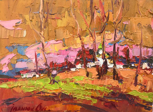 Oil painting golden evening Ivanyuk Оksаnа