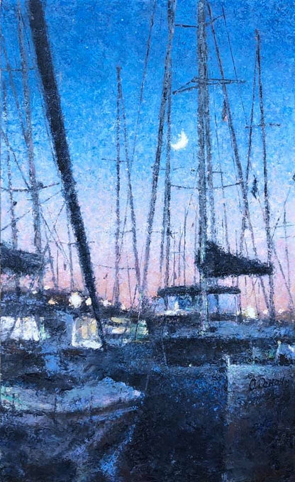 Oil painting In the cobweb mast Osnach Olesia