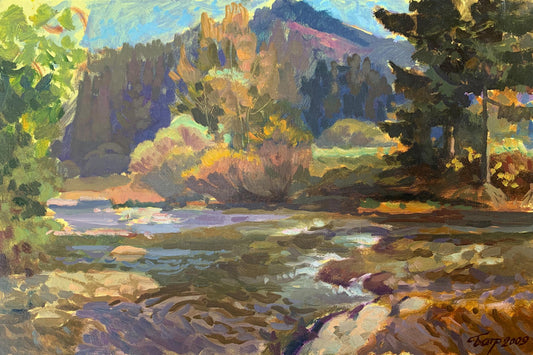 Oil painting Autumn river Batrakov Vladimir Grigorievich