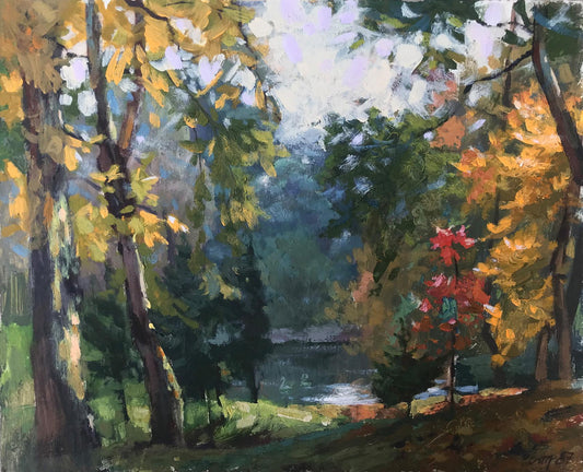 Oil painting In Stryi Park in Lviv Batrakov Vladimir Grigorievich