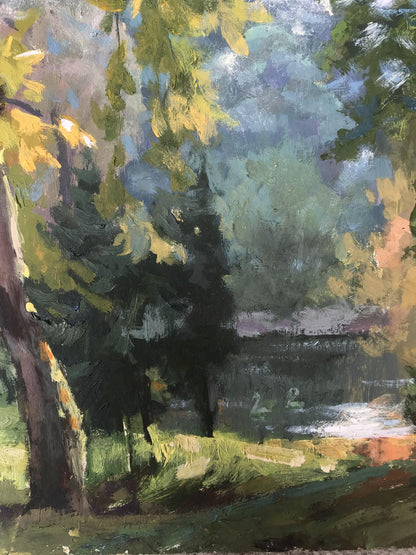 Oil painting In Stryi Park in Lviv Batrakov Vladimir Grigorievich
