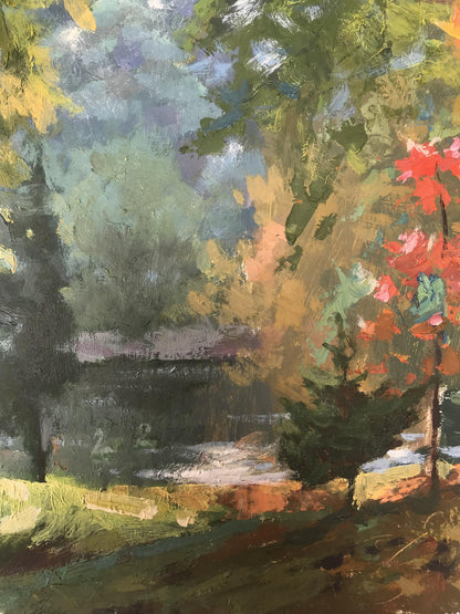 Oil painting In Stryi Park in Lviv Batrakov Vladimir Grigorievich