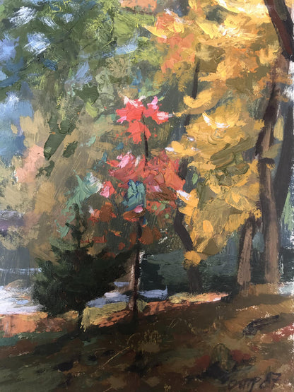 Oil painting In Stryi Park in Lviv Batrakov Vladimir Grigorievich