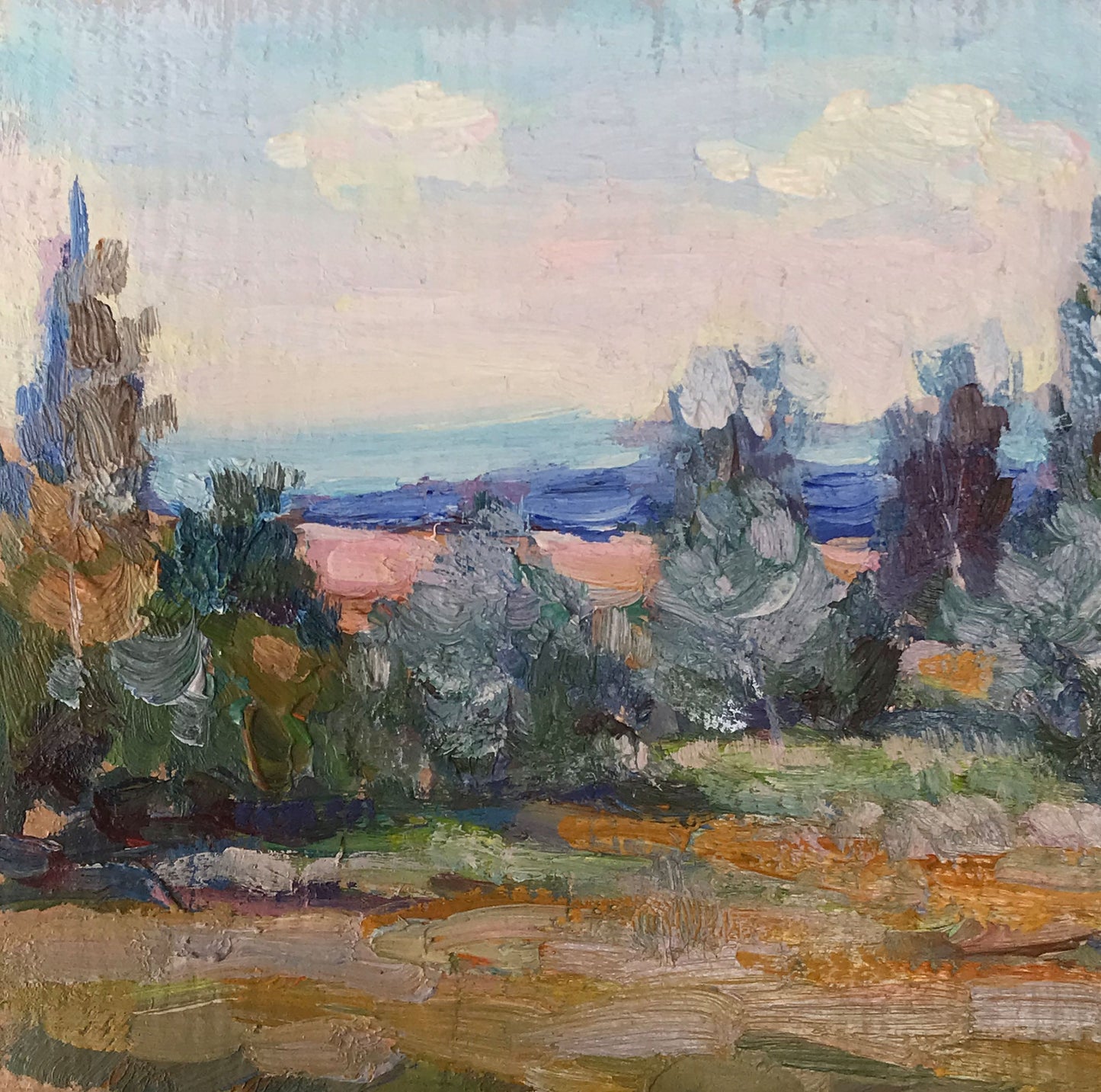 Oil painting Kakhovka reservoir Kuzeminsky Nikolay Borisovich