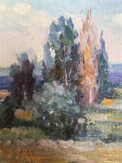 Oil painting Kakhovka reservoir Kuzeminsky Nikolay Borisovich