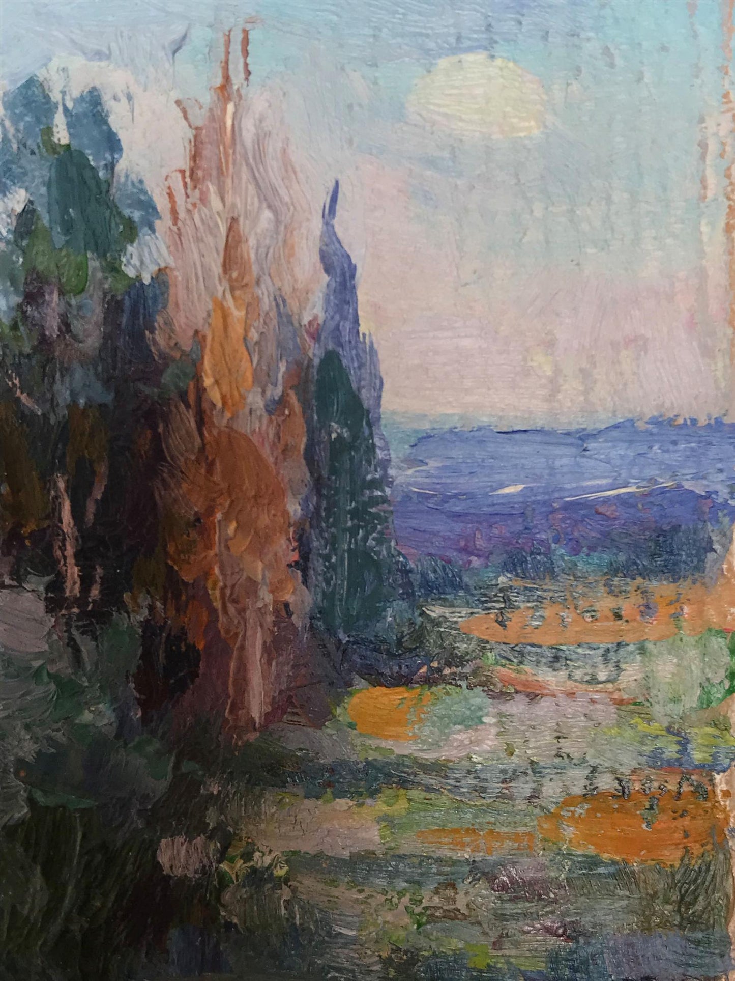 Oil painting Kakhovka reservoir Kuzeminsky Nikolay Borisovich