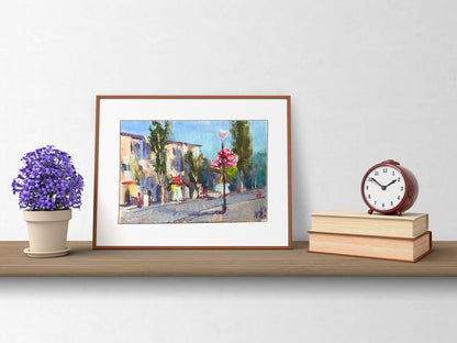 In oil, Nikolay Borisovich Kuzeminsky portrays a city landscape