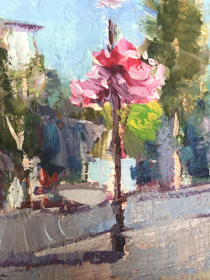 The urban scenery is captured in Nikolay Borisovich Kuzeminsky's oil artwork