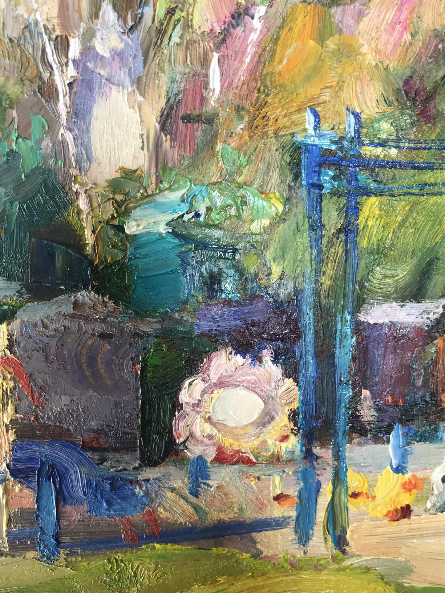 Oil painting Children's playground in the yard Kuzeminsky Nikolay Borisovich