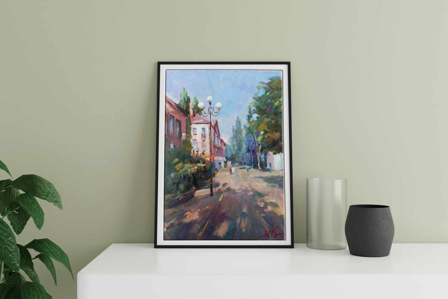 Oil painting Pokrov street central Kuzeminsky Nikolay Borisovich