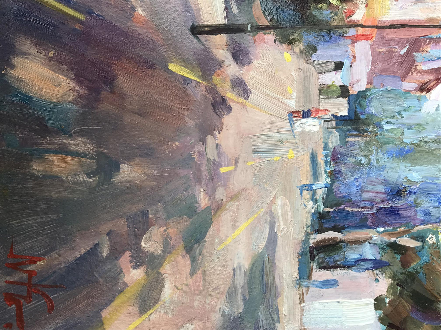 Oil painting Pokrov street central Kuzeminsky Nikolay Borisovich