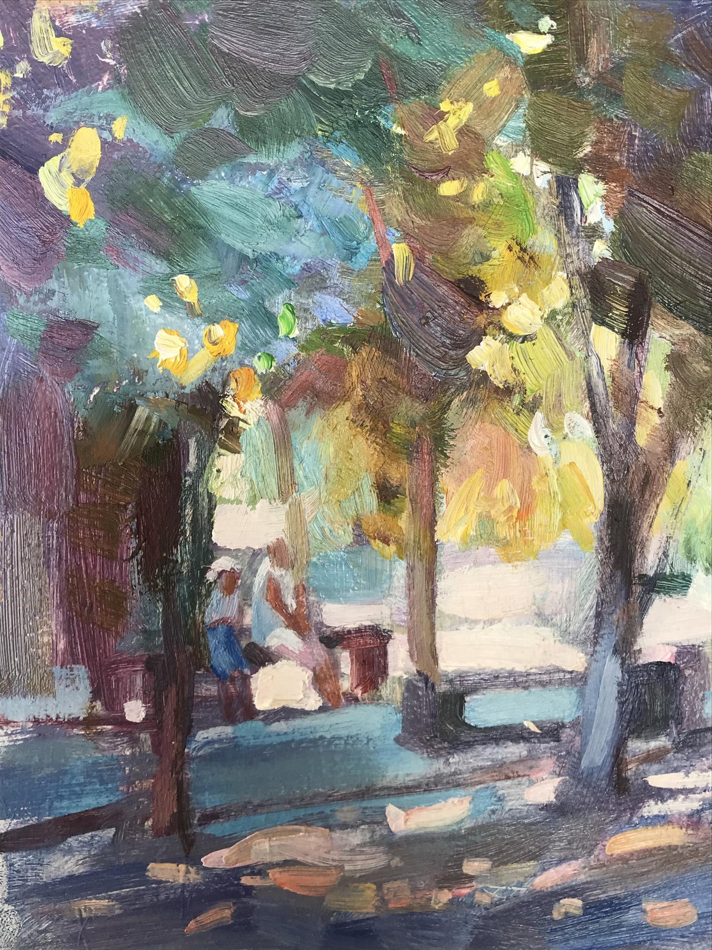 Oil painting Alley and dawn Kuzeminsky Nikolay Borisovich