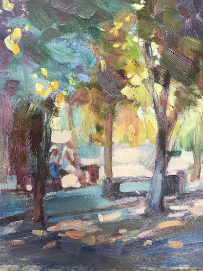 Oil painting Alley and dawn Kuzeminsky Nikolay Borisovich