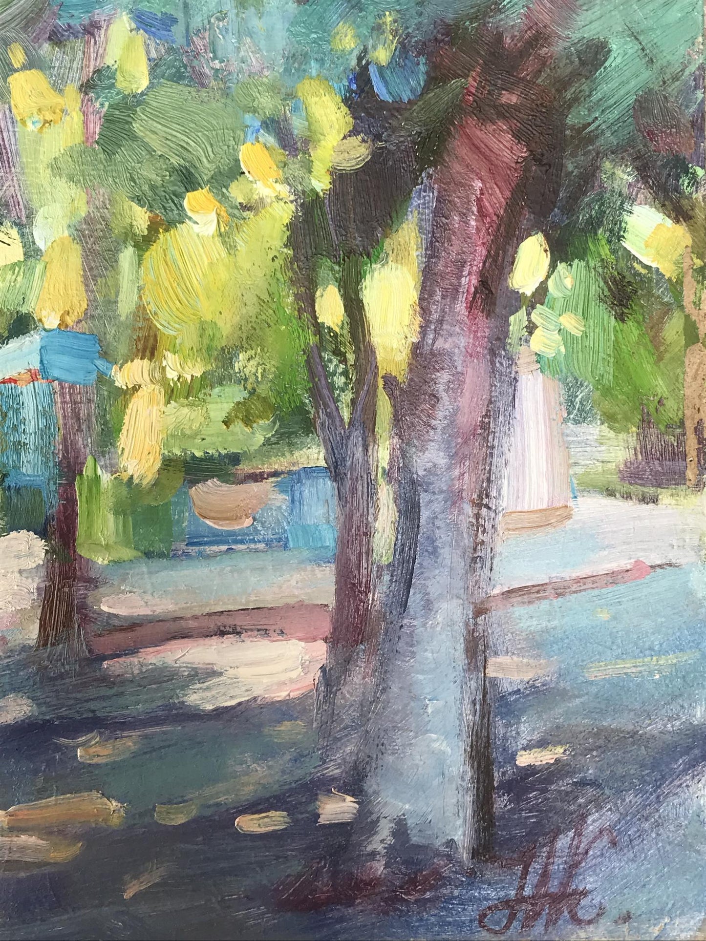 Oil painting Alley and dawn Kuzeminsky Nikolay Borisovich