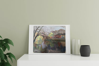 Oil painting By the river Unknown artist