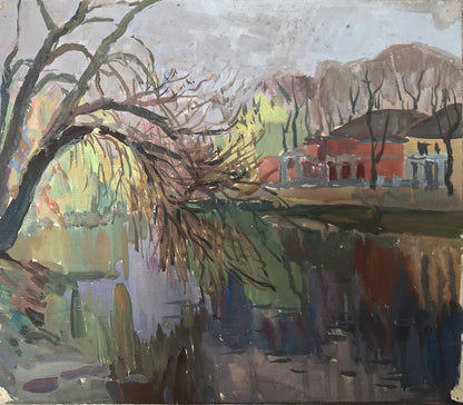 Oil painting By the river Unknown artist