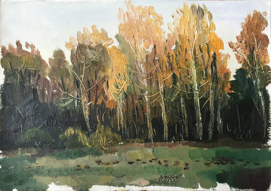 Oil painting Gold autumn Unknown artist