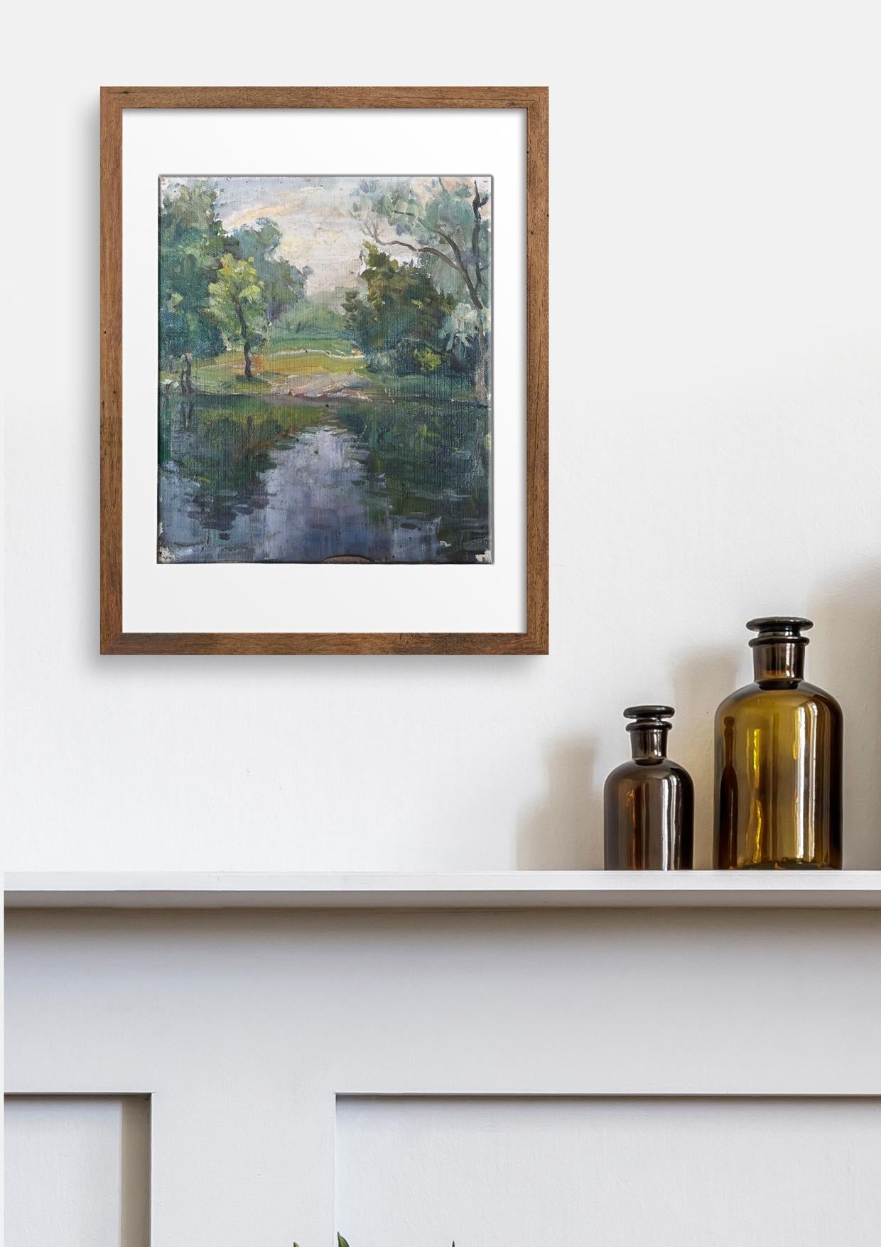 Oil painting Rest in the forest Unknown artist