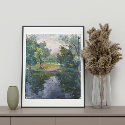 Oil painting Rest in the forest Unknown artist