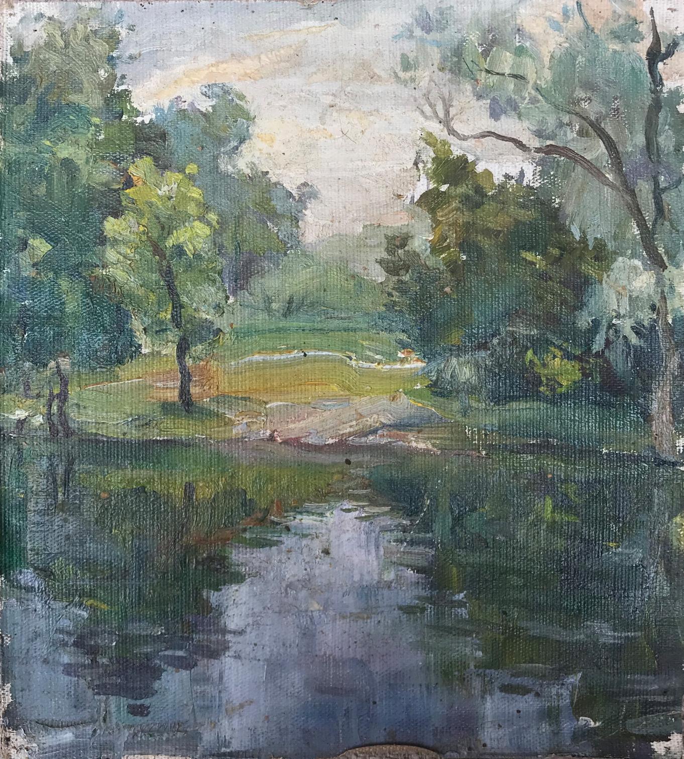 Oil painting Rest in the forest Unknown artist