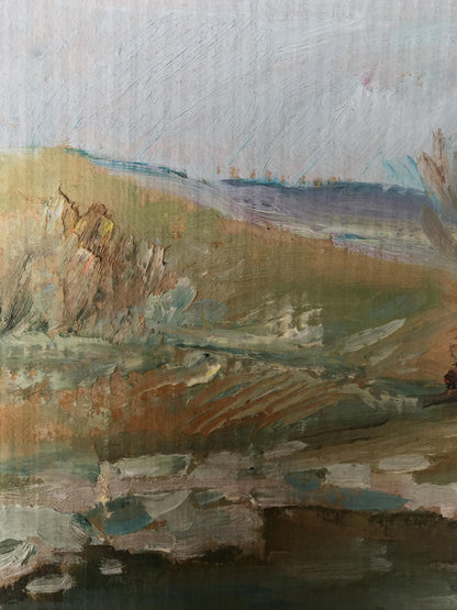 Oil painting House on the outskirts Unknown artist