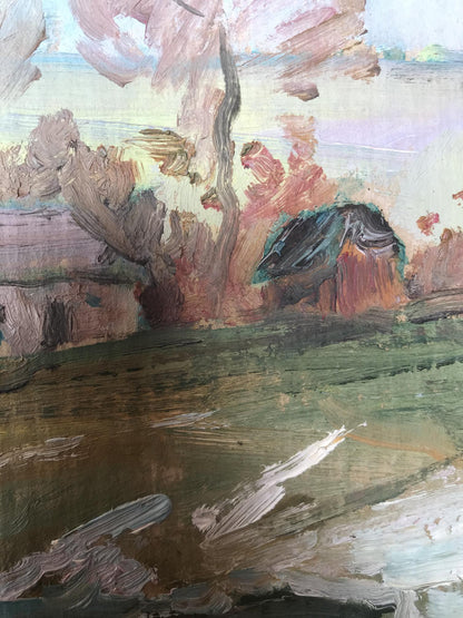 Oil painting House on the outskirts Unknown artist