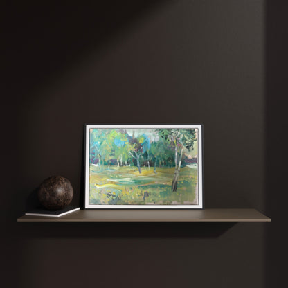 Oil painting Yellow flowers in the forest Unknown artist