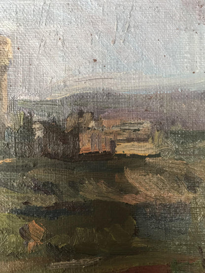 Cityscape by an Unknown Artist, an oil masterpiece illustrating the diversity of city architecture.