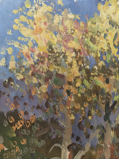 Oil painting Two birches Unknown artist