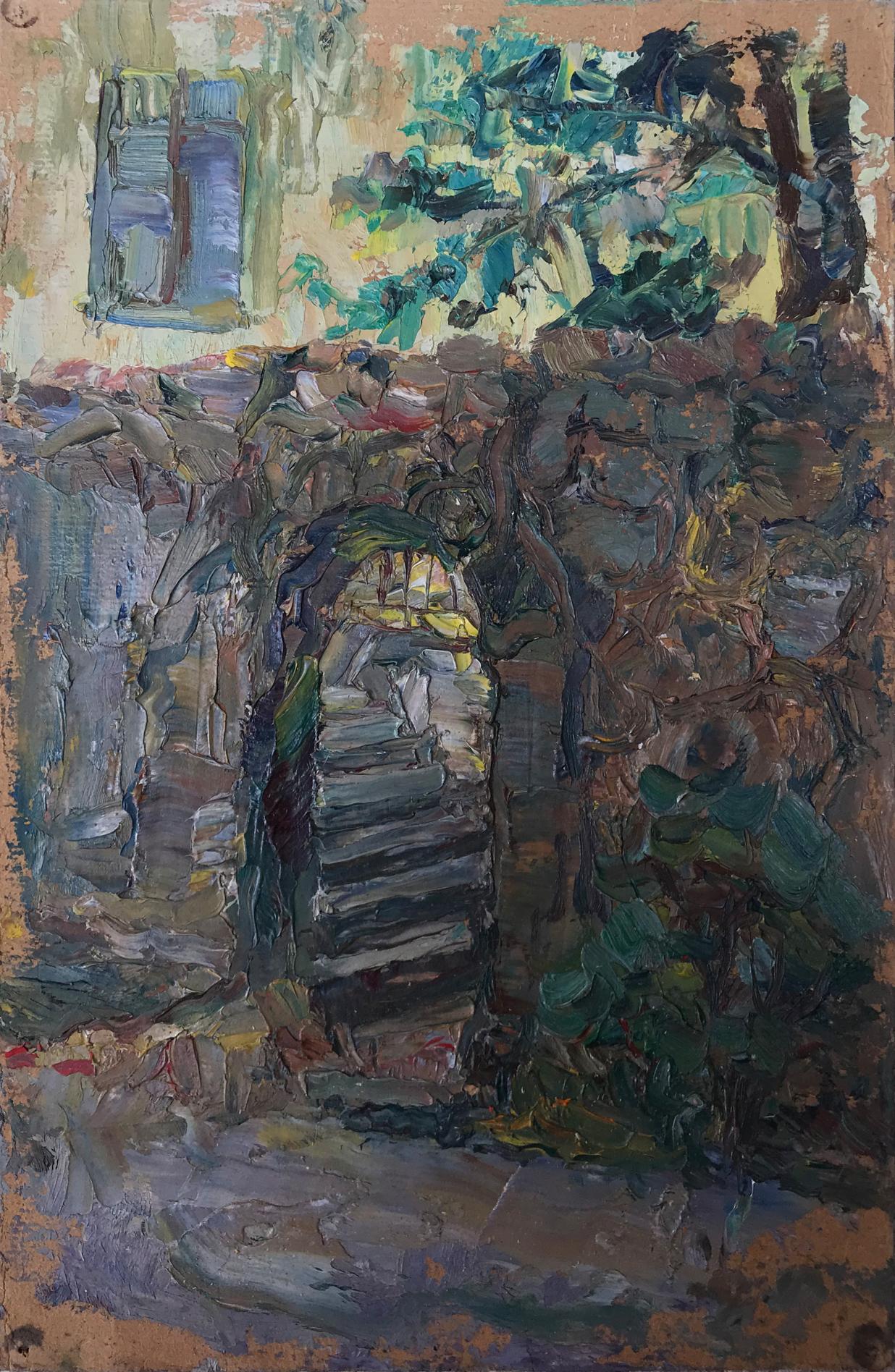 Oil painting City landscape Unknown artist