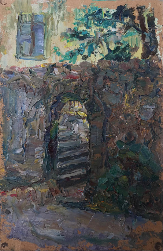 Oil painting City landscape Unknown artist