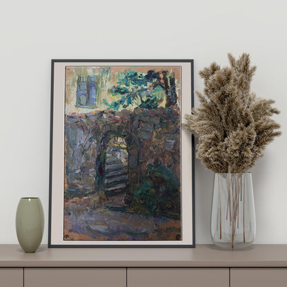 Oil painting City landscape Unknown artist