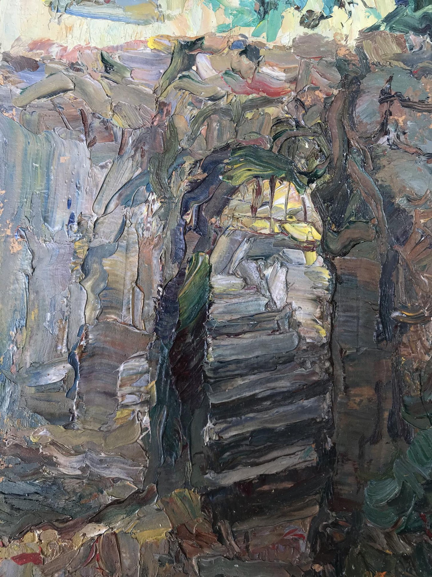 Oil painting City landscape Unknown artist