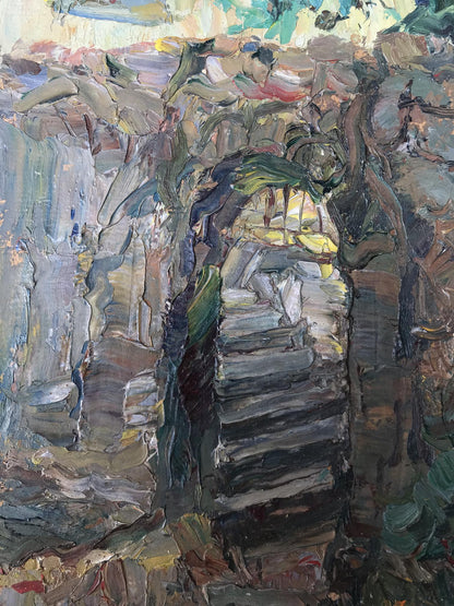 Oil painting City landscape Unknown artist