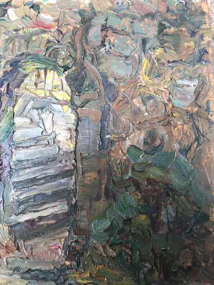 Oil painting City landscape Unknown artist