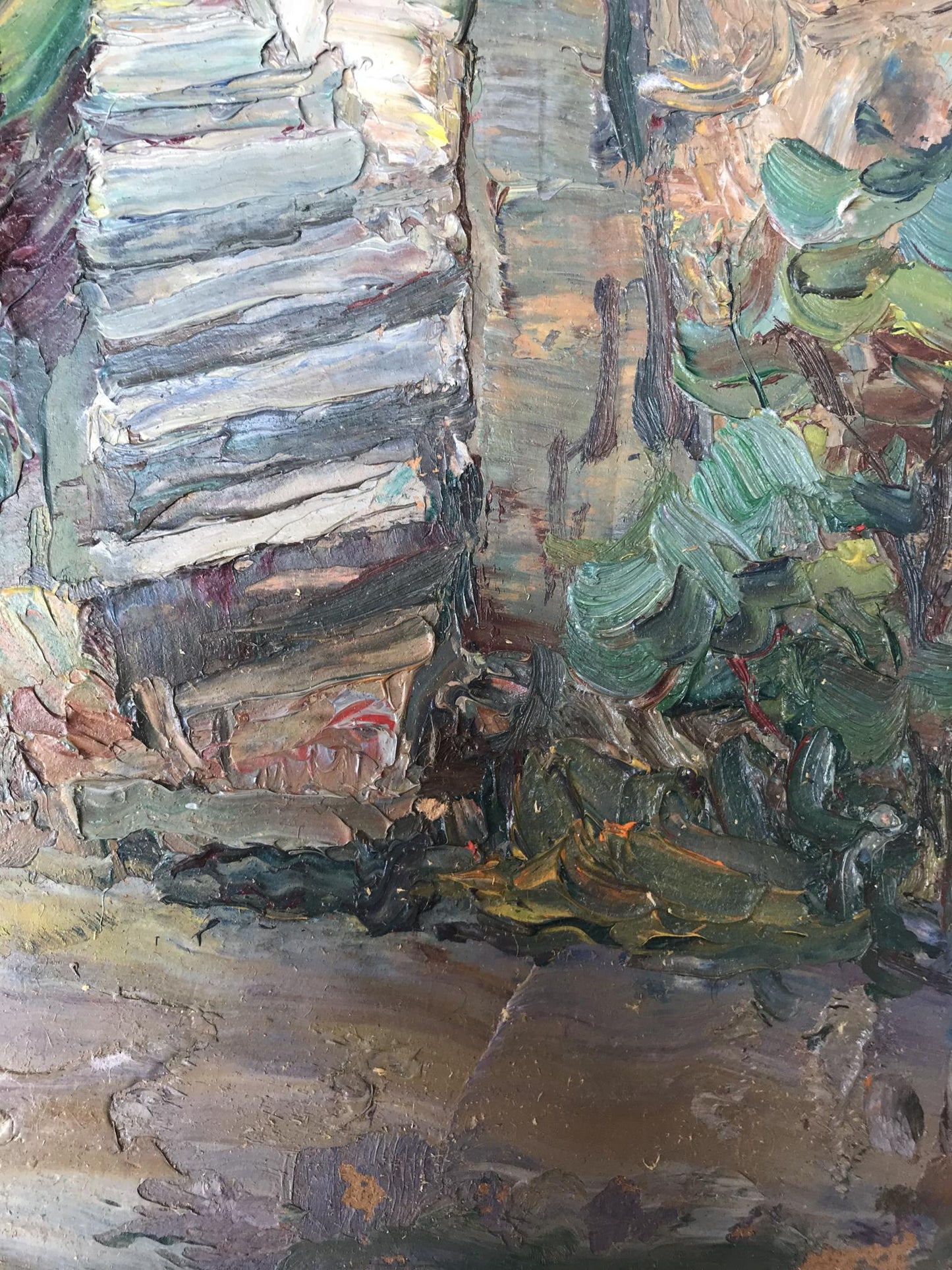 Oil painting City landscape Unknown artist