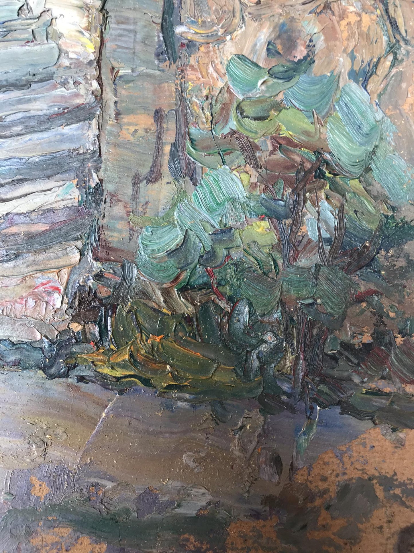 Oil painting City landscape Unknown artist