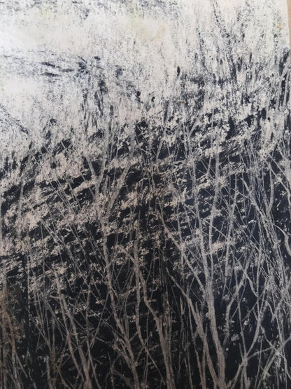 Graphic painting Winter forest Unknown artist