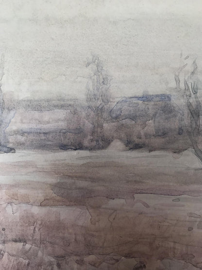 Watercolor painting The coming of winter Unknown artist