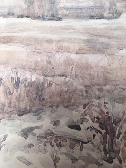 Watercolor painting The coming of winter Unknown artist
