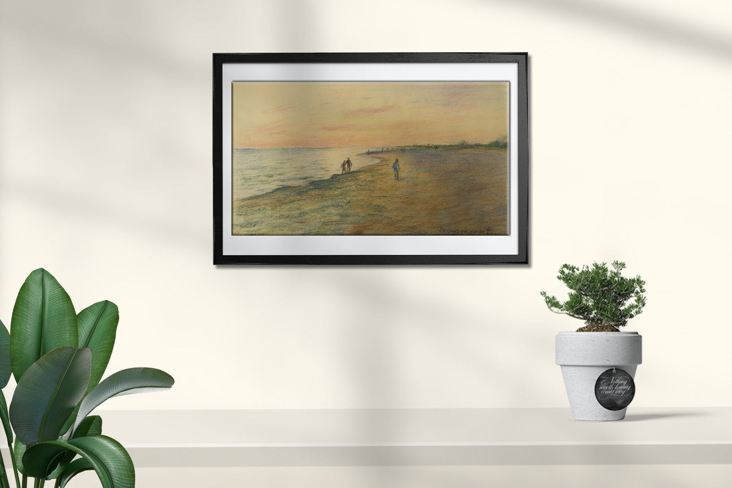 Pencils painting sea 