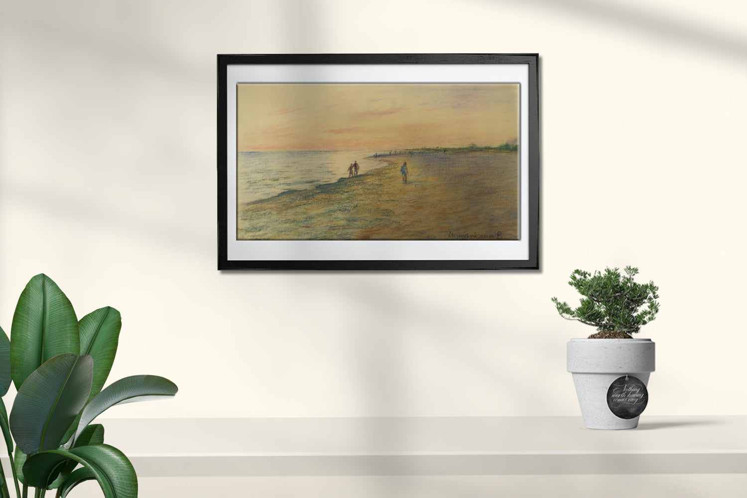 Pencils painting sea 