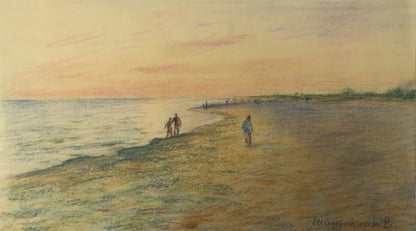 Pencils painting By the sea Myshurovsky Victor