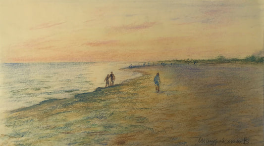 Pencils painting By the sea Myshurovsky Victor