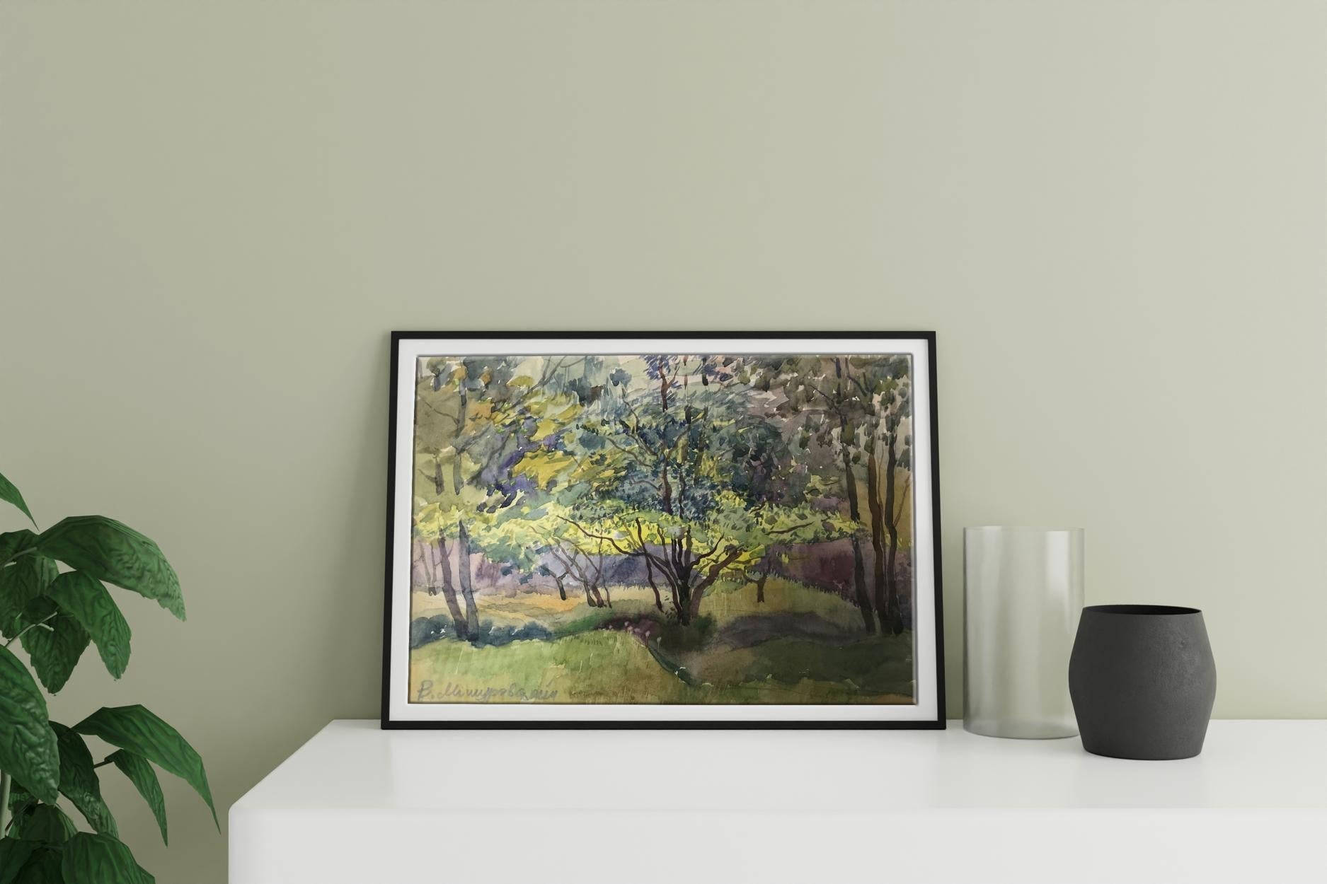 Watercolor painting forests