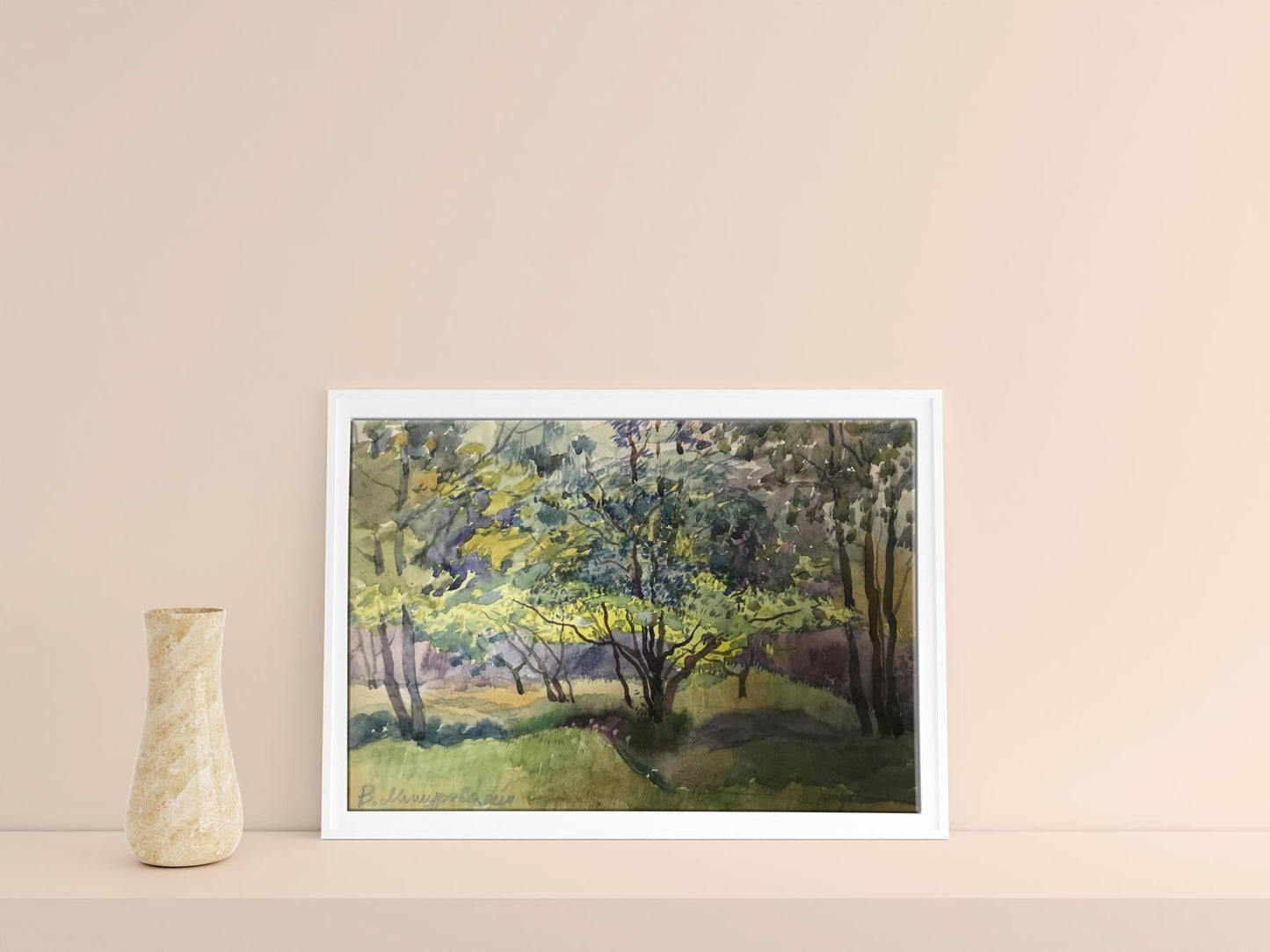 Watercolor painting Nature Landscape 