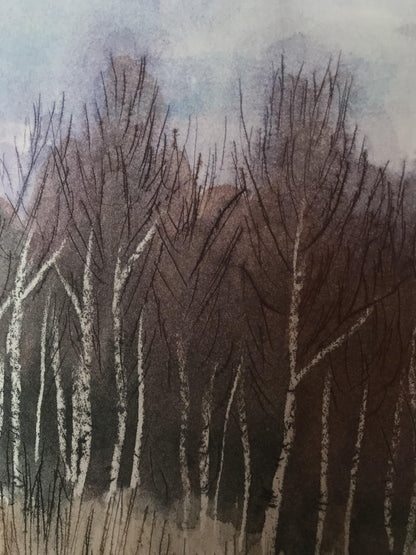 Watercolor painting Autumn came Unknown artist