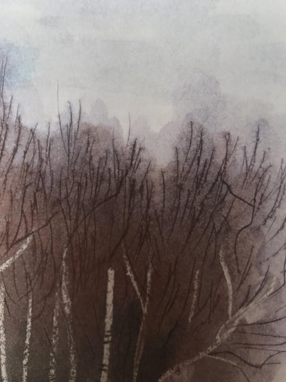 Watercolor painting Autumn came Unknown artist